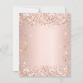 Roze gouden verjaardagsuitnodiging met diamant en  (Achterkant)