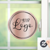 Roze Gouden Verlopen Cirkel Zakelijk Logo Raamsticker (Huis)