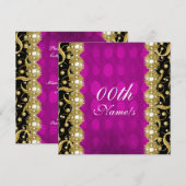 Roze gouden verlovings- huwelijks- verjaardagscade kaart (Voorkant / Achterkant)