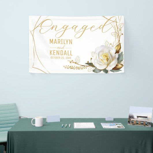 Roze Gouden Verlovings- Spandoek (Beurs)