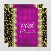 Roze gouden verlovings- trouw- verjaardagscadeau kaart (Voorkant / Achterkant)