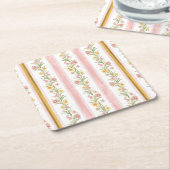 Roze gouden vierkant Onderzetter (Schuin)