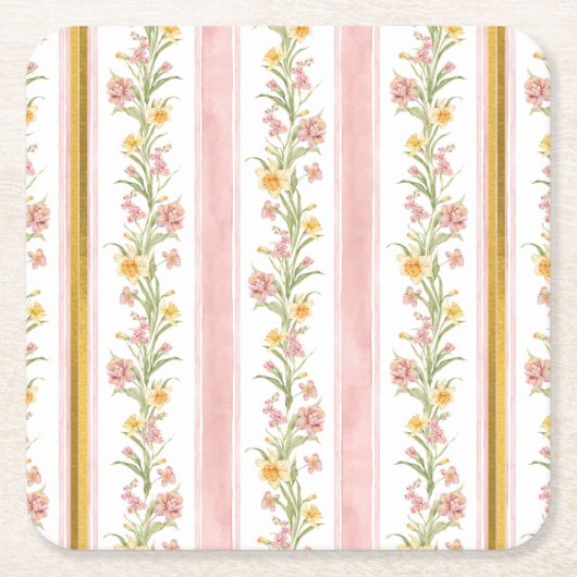 Roze gouden vierkant Onderzetter (Voorkant)