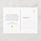 Roze gouden vleermuis Mitswa Verandering van Plann Uitnodiging Briefkaart (Achterkant)