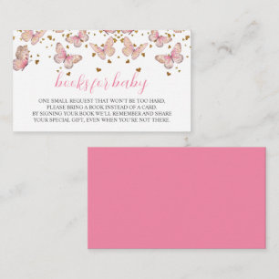 Roze & Gouden Vlinder Boeken voor Baby Inlay Informatiekaartje