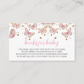 Roze & Gouden Vlinder | Boeken voor Baby Insert Informatiekaartje (Voorkant)