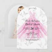 Roze & Gouden Vlinder Dans Jurk Vrijgezellenfeest Kaart (Voorkant / Achterkant)