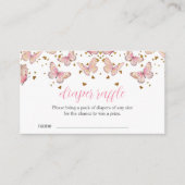 Roze & Gouden Vlinder | Inzetstuk luierloof Informatiekaartje (Voorkant)