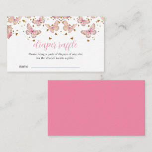 Roze & Gouden Vlinder   Inzetstuk luierloof Informatiekaartje