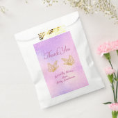Roze gouden vlinder kussen dank u Baby shower Bedankzakje (Gezegeld)