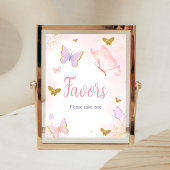 Roze gouden vlinder lente gunsten poster