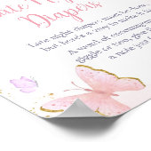 Roze Gouden Vlinder Lente Late Night Luiers Poster (Hoek)