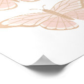 Roze Gouden Vlinder Meisjeskamer Decoratie (Hoek)