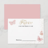 Roze Gouden Vlinder Vrijgezellenfeest Advies Kaart (Voorkant / Achterkant)