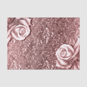 Roze Gouden Vloeibare Chroom Metallic Bloemige Gla Tissuepapier
