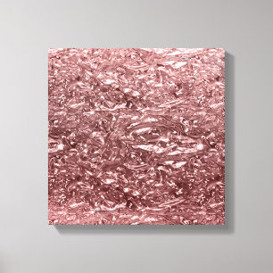 Roze Gouden Vloeibare Chroom Metallic Chic Glam Canvas Afdruk
