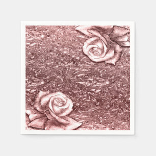 Roze Gouden Vloeibare Chroom Metallic Chic Glam Fe Servet