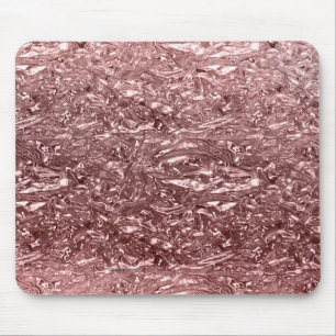 Roze Gouden Vloeibare Chroom Metallic Chic Glam Muismat