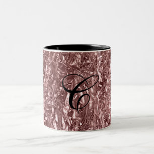 Roze Gouden Vloeibare Chroom Metallic Chic Glam Tweekleurige Koffiemok