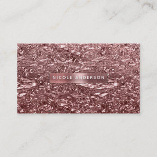 Roze Gouden Vloeibare Chroom Metallic Glam Chic Visitekaartje