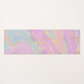 Roze Gouden Vloeibare Swirl Regenboog Marmer Yogamat (Achterkant (horizontaal))