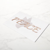 Roze Gouden Vrede over Duif Folie Feestdagenkaart (Gedraaid)