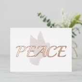 Roze Gouden Vrede over Duif Folie Feestdagenkaart (Staand Voorkant)