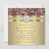 Roze gouden vrouwen verjaardagsfeestje uitnodiging (Achterkant)