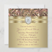 Roze gouden vrouwen verjaardagsfeestje uitnodiging (Achterkant)