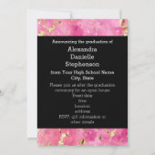 Roze Gouden Waterverf Art 20254 Foto Afstuderen Kaart (Achterkant)