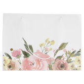 Roze Gouden Waterverf Bloem Groot Cadeauzakje (Achterkant)