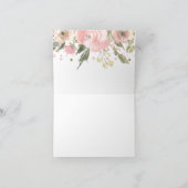 Roze Gouden Waterverf Bloemen Bedankkaart (Binnen)