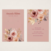 Roze gouden waterverf bloemen display kaart (Voorkant /achterkant)