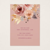 Roze gouden waterverf bloemen display kaart (Achterkant)