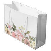 Roze Gouden Waterverf Bloemen Groot Cadeauzakje (Voorkant Gekanteld)