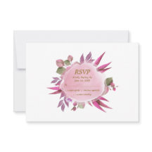 Roze Gouden Waterverf Bloemen Modern Elegant Huwel