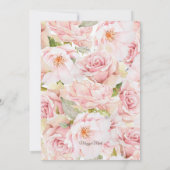  Roze Gouden Waterverf Bloemen Vrijgezellenfeest Kaart (Achterkant)