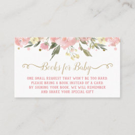 Roze Gouden Waterverf Bloemige Breng Een Boek Bijl Visitekaartje