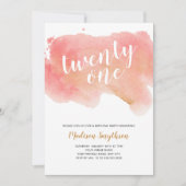 Roze Gouden Waterverf eenentwintig Kaart (Voorkant)
