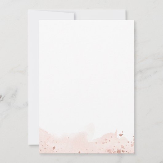 Roze Gouden Waterverf Geometrische Doop Kaart (Achterkant)