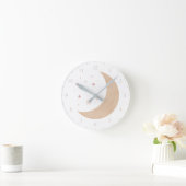 Roze gouden Waterverf maan en sterren Ronde Klok (Huis)