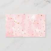 Roze gouden Waterverf meisje met minder papierwink Informatiekaartje