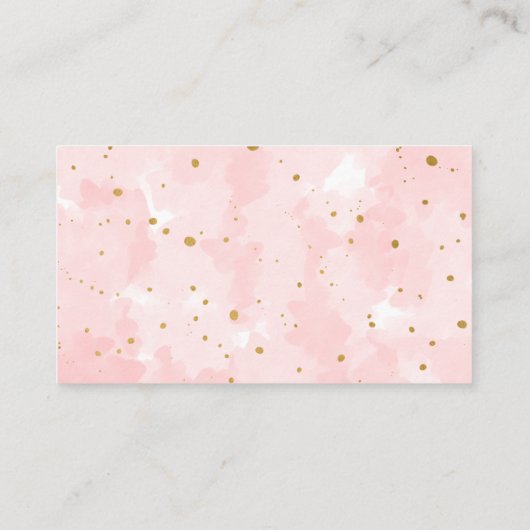 Roze gouden Waterverf meisje met minder papierwink Informatiekaartje (Achterkant)