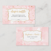 Roze gouden Waterverf meisje met minder papierwink Visitekaartje (Voorkant / Achterkant)