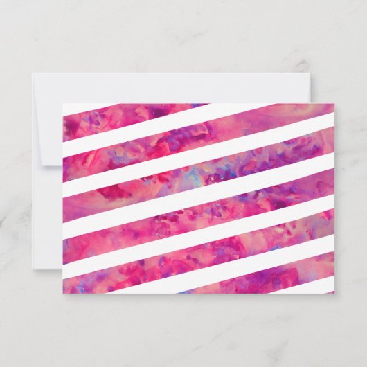 Roze Gouden Waterverf Strand Bat Mitzvah RSVP Kaartje (Achterkant)