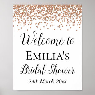 Roze Gouden Welkom Bord - Bruiloft   Baby Shower B Poster