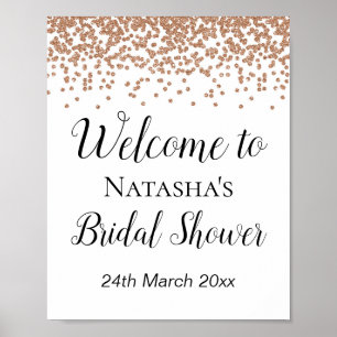 Roze Gouden Welkomstbord - Bruid   Baby Shower Bor Poster