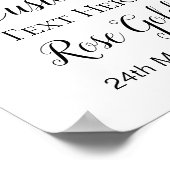 Roze Gouden Welkomstbord - Bruiloft | Baby Shower Poster (Hoek)