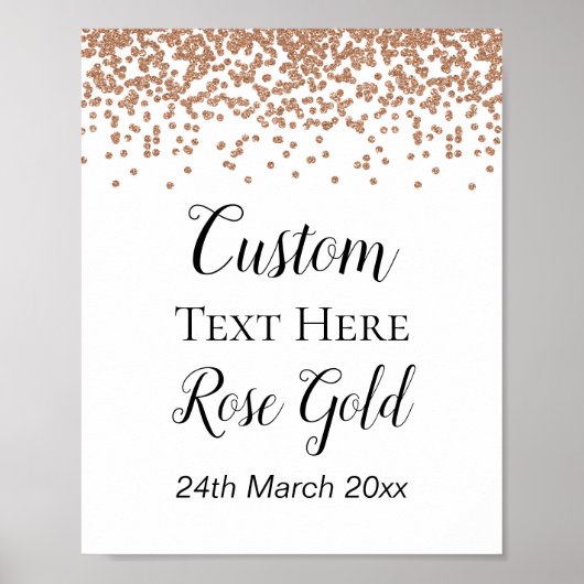 Roze Gouden Welkomstbord - Bruiloft | Baby Shower Poster (Voorkant)