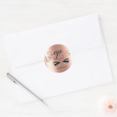 Roze Gouden Wenkbrauw Tinting Microblading Threadi Ronde Sticker (Envelop)